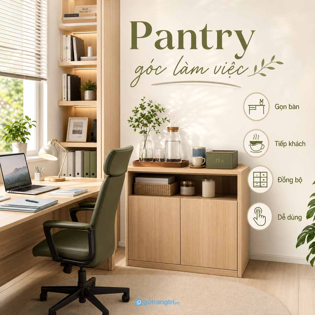 Tủ pantry mini cho văn phòng gia đình