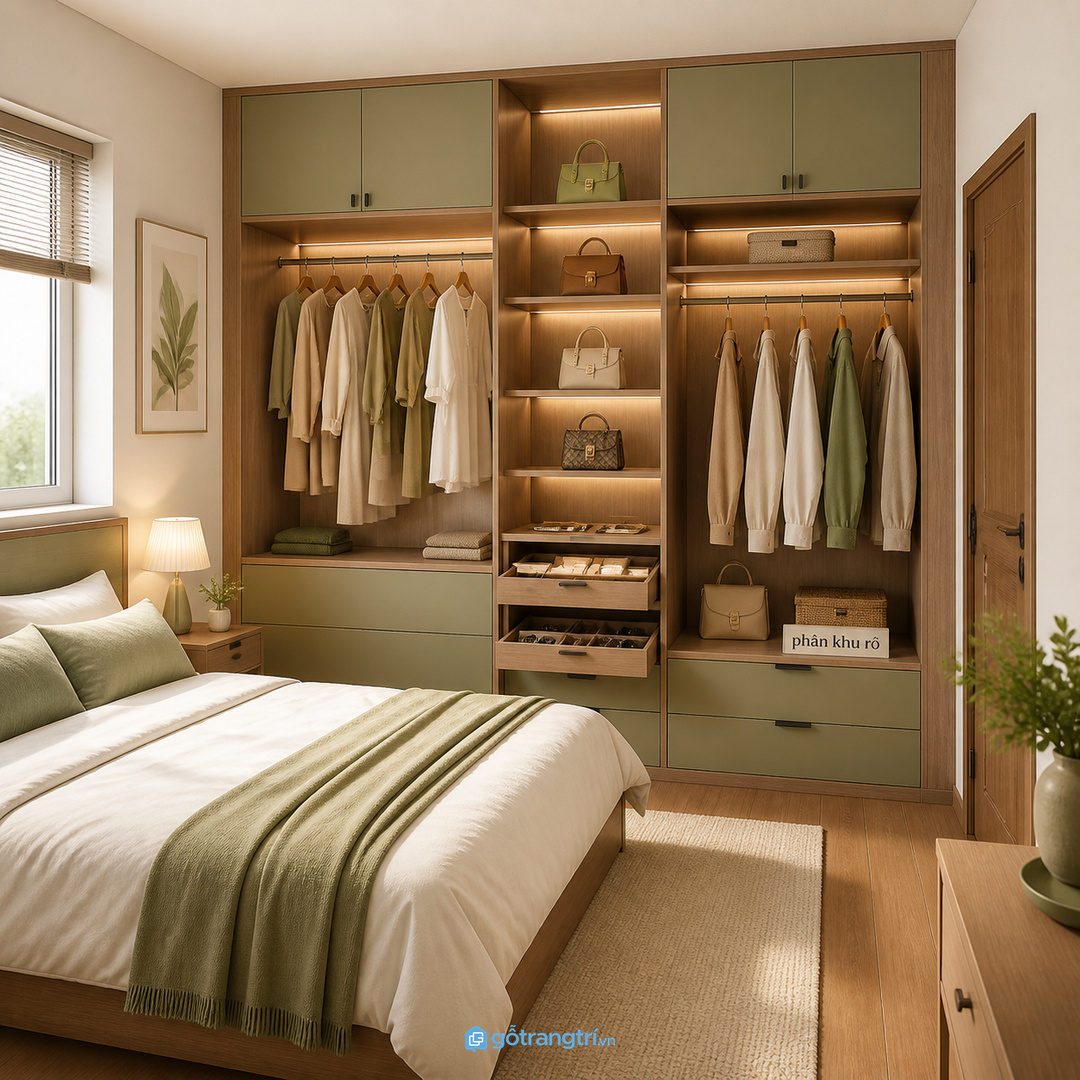 Người có ít túi chỉ cần khoang hẹp nhưng đúng chiều sâu và chống bụi