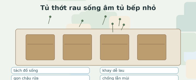 Tủ thớt rau sống âm tủ bếp nhỏ: tách đồ sống, dễ lau và sơ chế sạch hơn