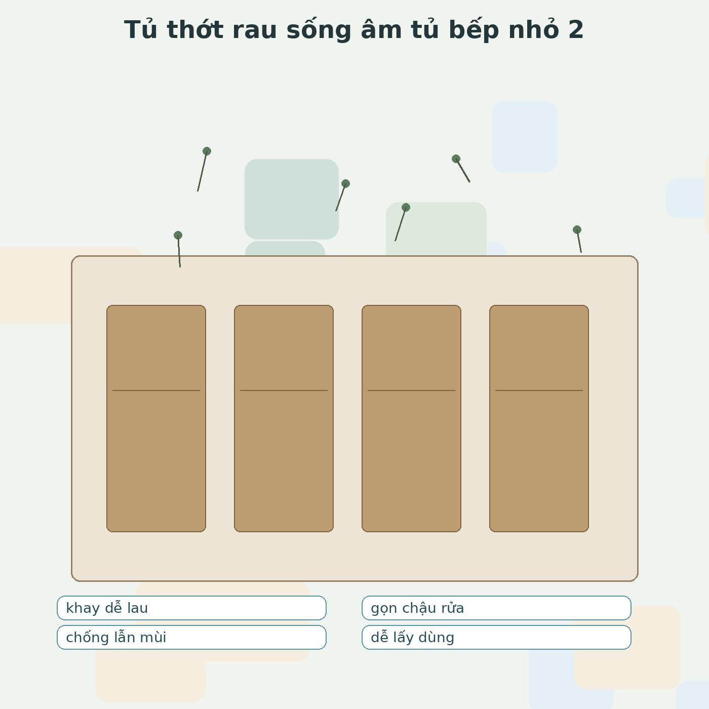 tủ thớt rau sống âm tủ bếp nhỏ minh họa 1
