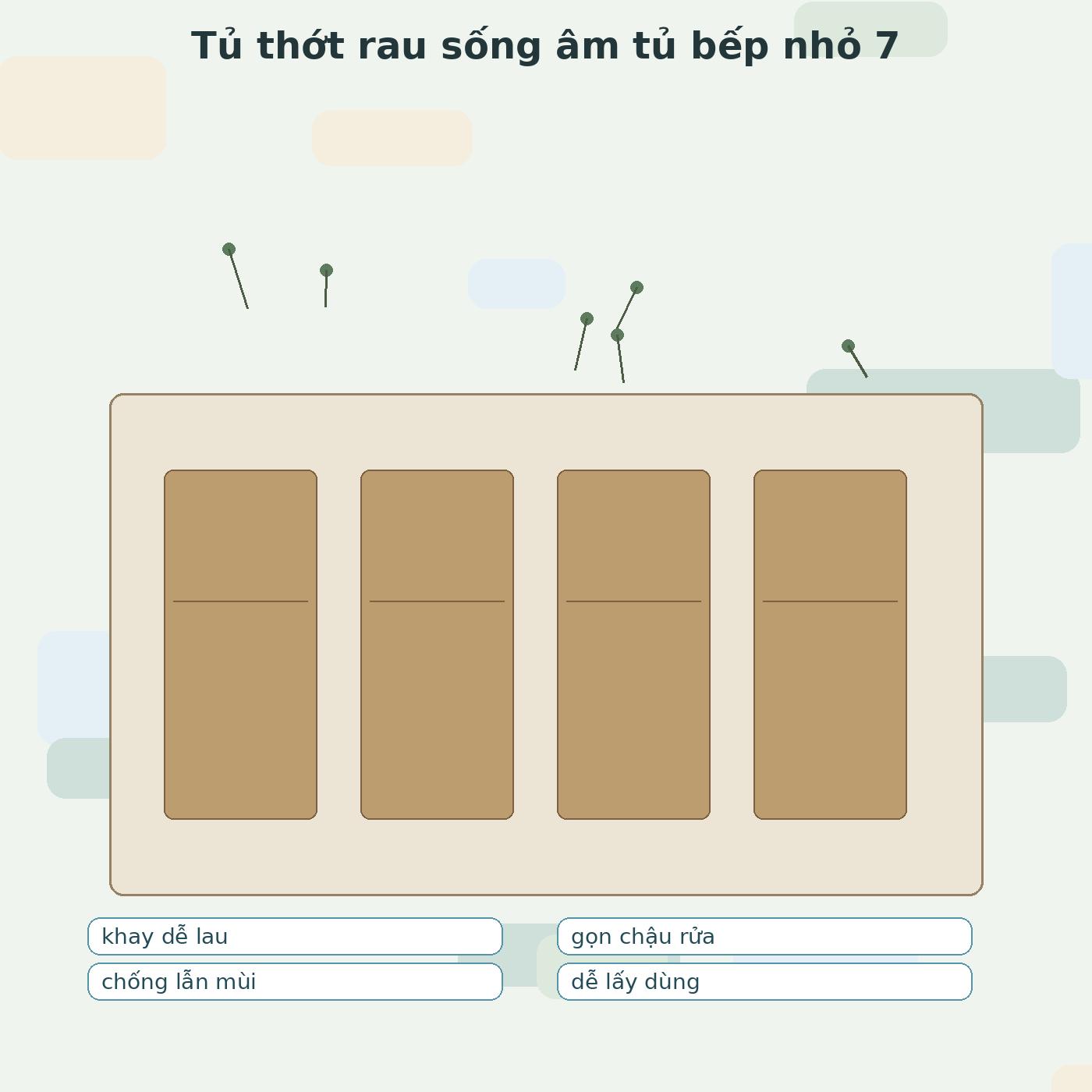 tủ thớt rau sống âm tủ bếp nhỏ minh họa 6