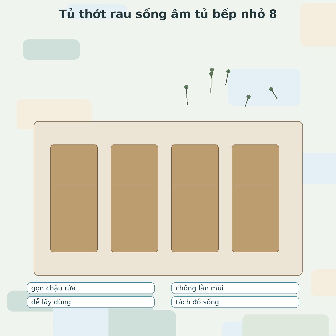 tủ thớt rau sống âm tủ bếp nhỏ minh họa 7
