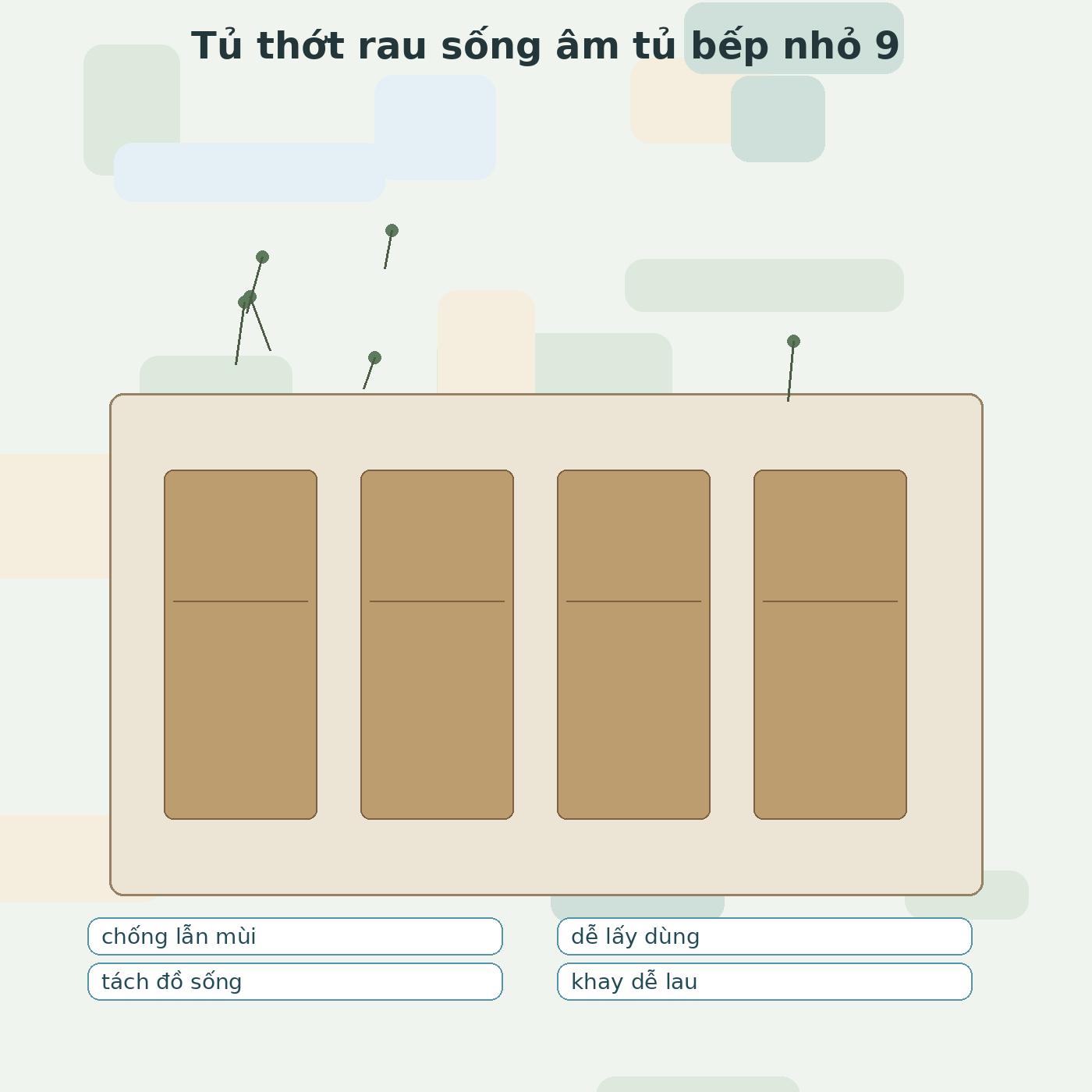 tủ thớt rau sống âm tủ bếp nhỏ minh họa 8