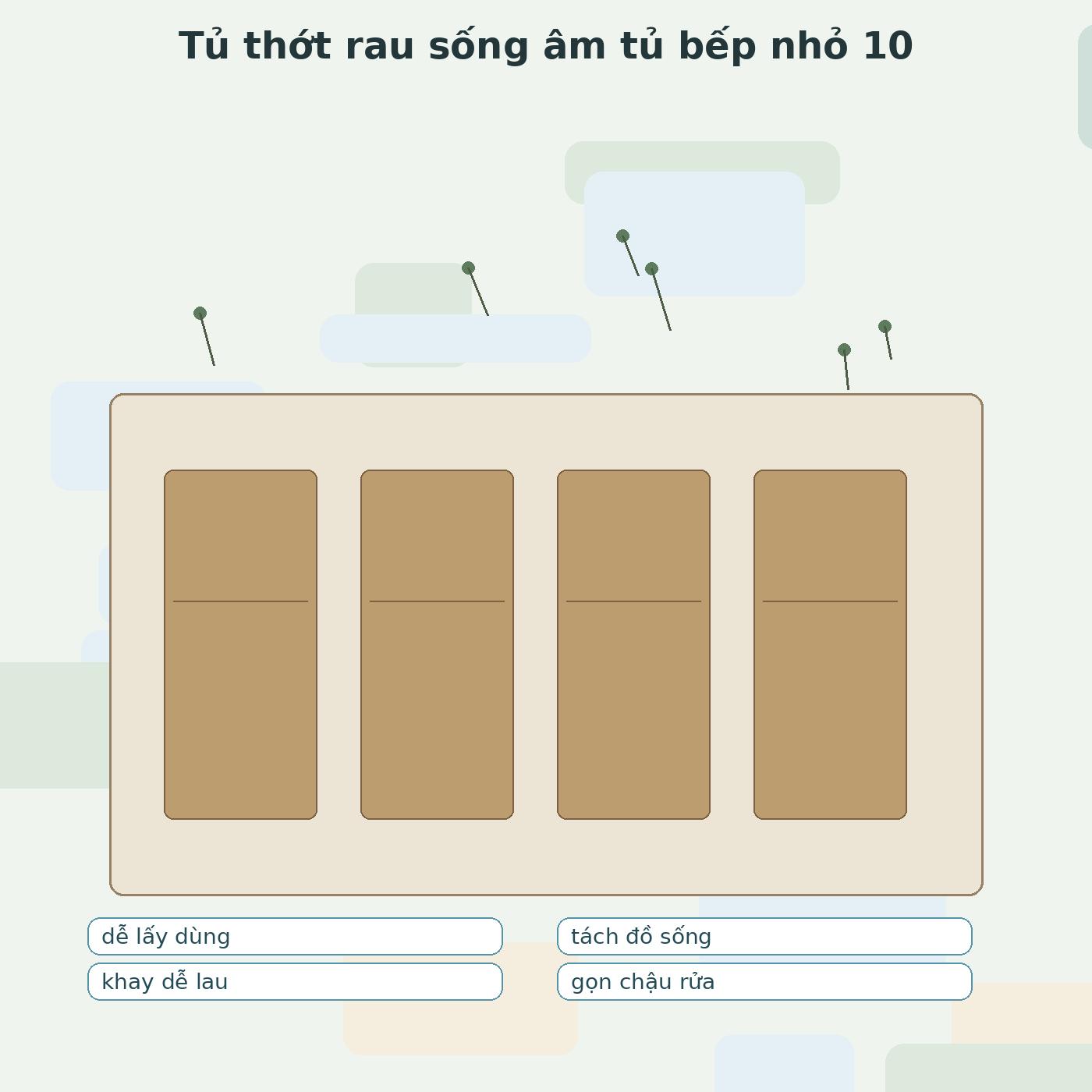 tủ thớt rau sống âm tủ bếp nhỏ minh họa 9
