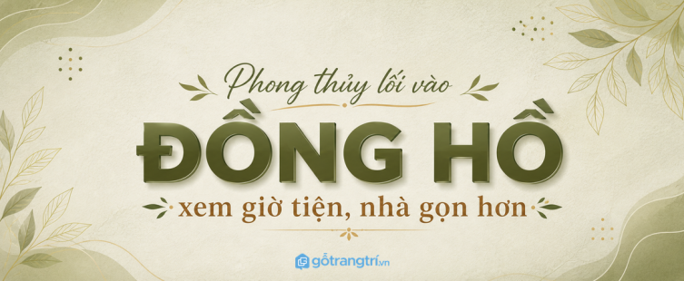 Kệ đồng hồ phong thủy lối vào nhà nhỏ: xem giờ tiện, nhà gọn và sáng hơn