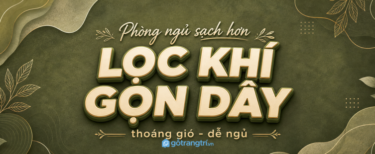 Kệ máy lọc không khí phòng ngủ nhỏ: gọn máy, sạch dây và dễ ngủ hơn