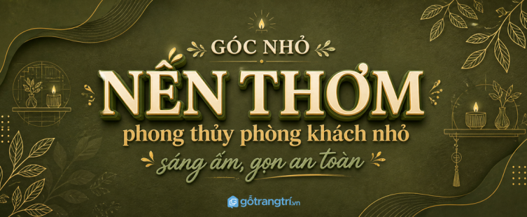 Kệ nến thơm phong thủy phòng khách nhỏ: sáng ấm, gọn an toàn và dễ chăm