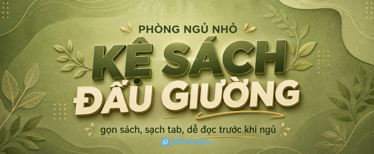 Kệ sách đầu giường phòng ngủ nhỏ: gọn sách, sạch dây sạc và dễ đọc mỗi tối