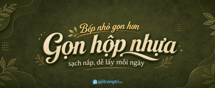 Ngăn kéo hộp nhựa tủ bếp cho bếp nhỏ: gọn thân hộp, sạch nắp và dễ lấy hơn