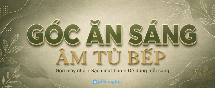 Tủ ăn sáng âm tủ bếp cho căn hộ nhỏ: gọn máy nhỏ, sạch mặt bàn và dễ dùng mỗi sáng