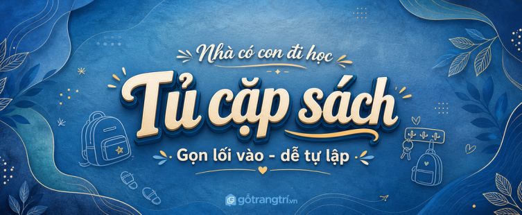 Tủ cặp sách trẻ em cho nhà phố nhỏ: gọn lối vào, con dễ tự lập hơn