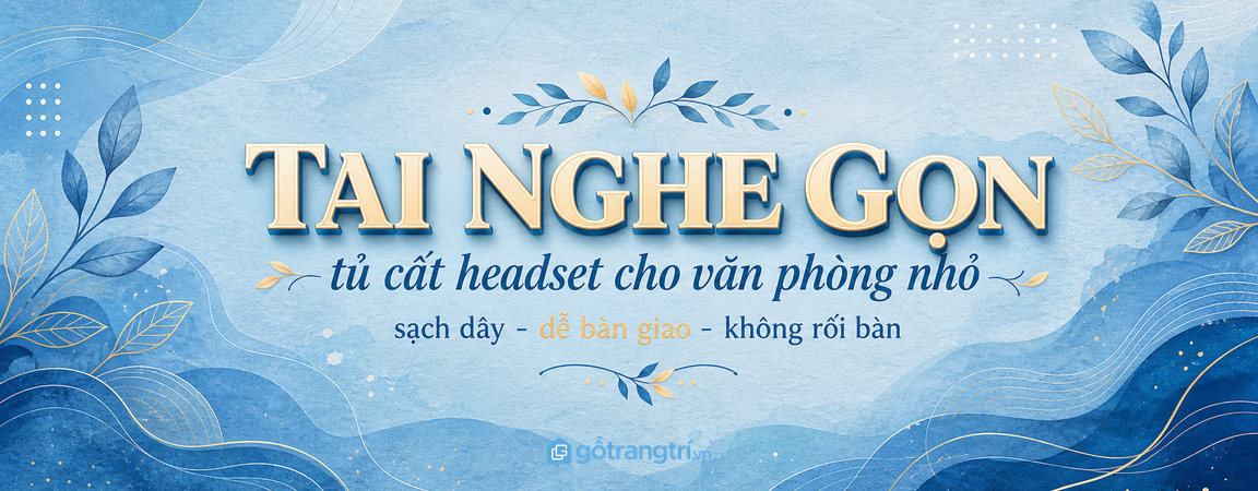 Tủ cất tai nghe cho văn phòng nhỏ: sạch dây, dễ bàn giao và không rối bàn