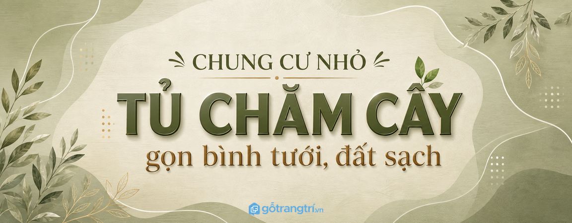 Tủ chăm cây ban công cho chung cư nhỏ: gọn bình tưới, đất sạch và góc xanh dễ chăm