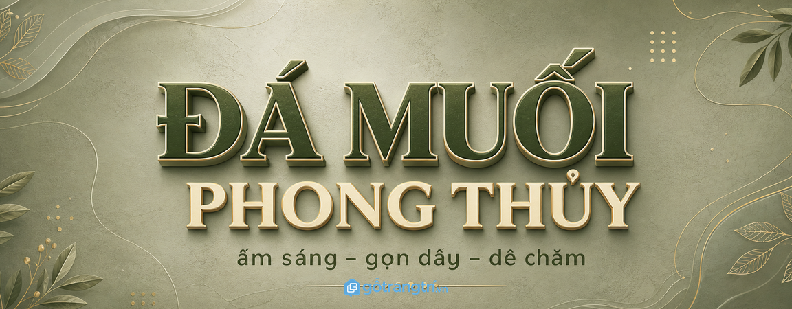 Tủ đá muối phong thủy phòng ngủ nhỏ: ấm sáng, gọn dây và dễ chăm mỗi ngày