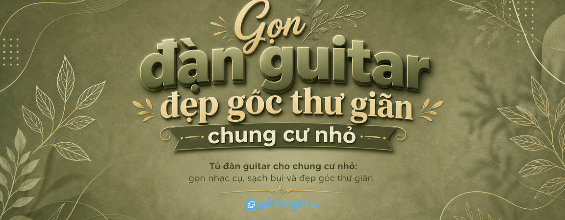 Tủ đàn guitar cho chung cư nhỏ: gọn dây đàn, sạch mặt bàn và an toàn hơn