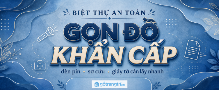 Tủ đồ khẩn cấp biệt thự: gọn đèn pin, sơ cứu và giấy tờ cần lấy nhanh