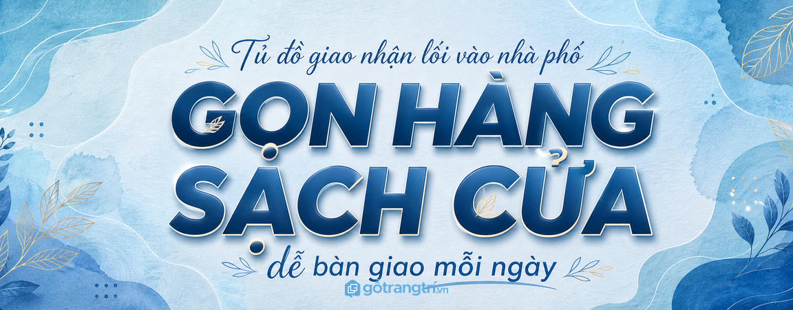 Tủ đồ ra vào lối vào nhà phố: gọn túi xách, chìa khóa và đồ cần mang mỗi ngày