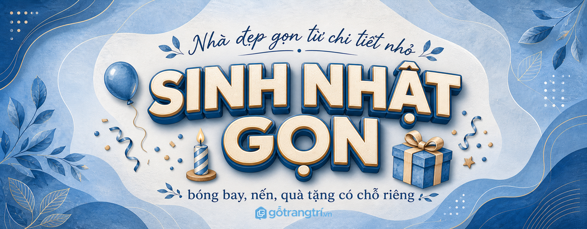 Tủ đồ sinh nhật gia đình cho nhà phố nhỏ: gọn bóng bay, nến và phụ kiện tiệc