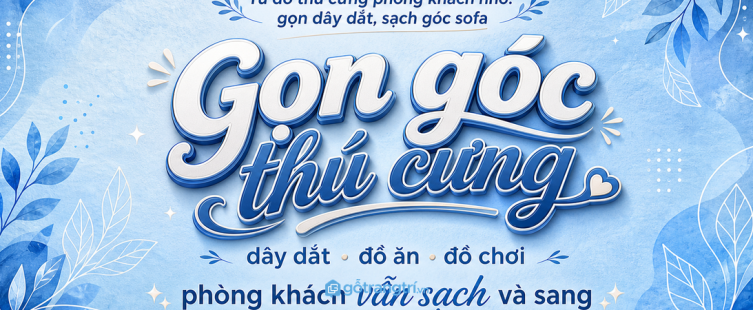 Tủ đồ thú cưng phòng khách nhỏ: gọn dây dắt, sạch góc sofa và dễ chăm mỗi ngày