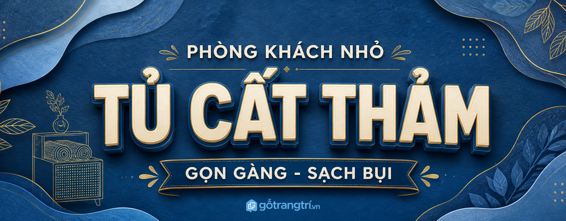 Tủ lưu trữ thảm phòng khách nhỏ: gọn thảm, sạch bụi và dễ thay mùa hơn