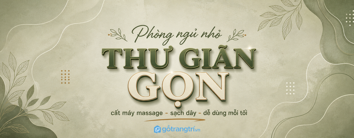 Tủ máy massage cổ phòng ngủ nhỏ: gọn máy, sạch dây và dễ thư giãn mỗi tối