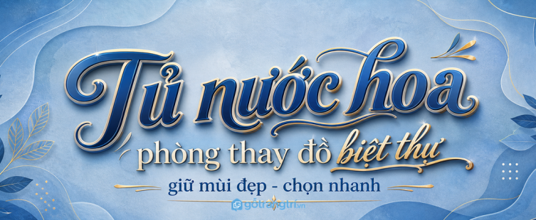 Tủ nước hoa phòng thay đồ biệt thự: giữ mùi đẹp, gọn chai và chọn nhanh