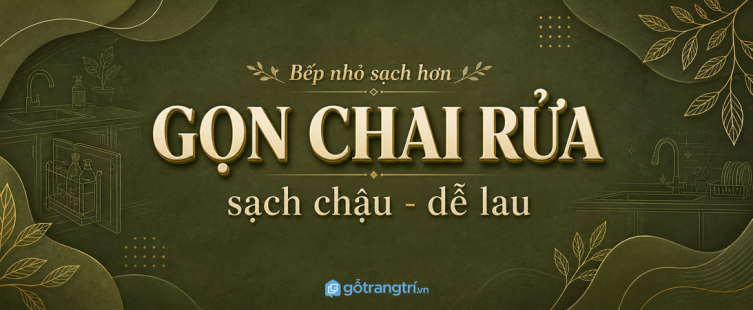 Tủ nước rửa chén âm tủ bếp nhỏ: gọn chai rửa, sạch chậu và dễ lau hơn