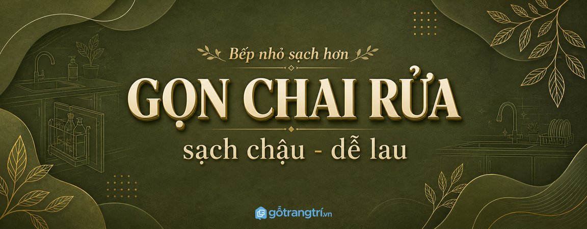 Tủ nước rửa chén âm tủ bếp nhỏ: gọn chai rửa, sạch chậu và dễ lau hơn