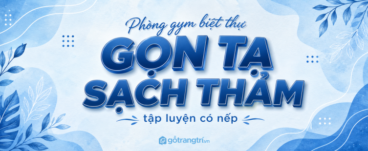 Tủ phụ kiện phòng gym biệt thự gọn tạ sạch thảm