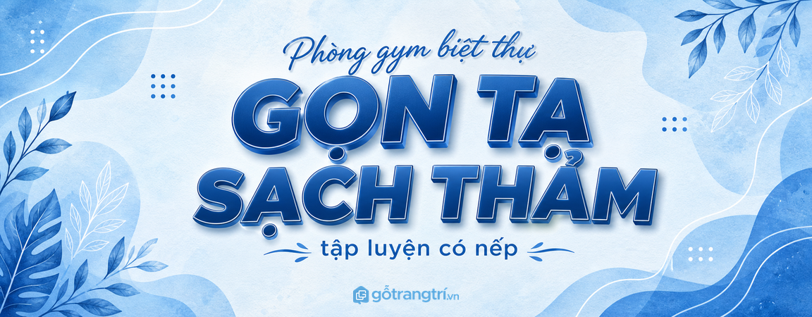 Tủ phụ kiện phòng gym biệt thự gọn tạ sạch thảm