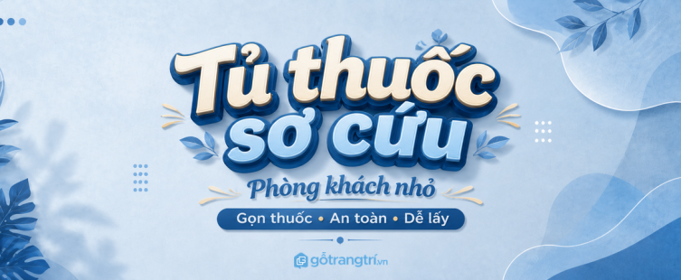 Tủ thuốc sơ cứu phòng khách nhỏ: gọn thuốc, an toàn cho trẻ và dễ lấy khi cần