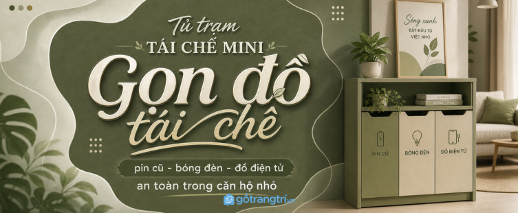 Tủ trạm tái chế mini cho chung cư nhỏ: gọn pin cũ, bóng đèn và đồ điện tử