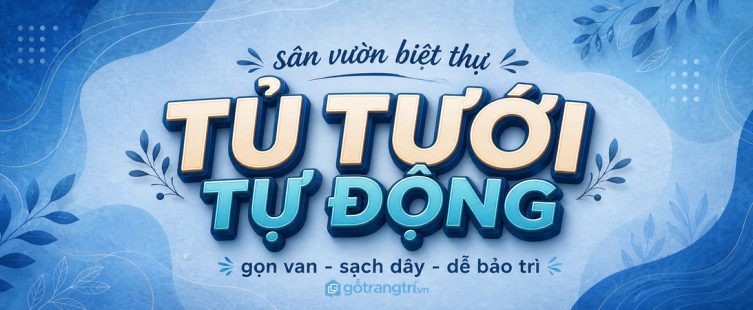 Tủ thiết bị tưới tự động sân vườn biệt thự: gọn van, sạch dây và dễ bảo trì