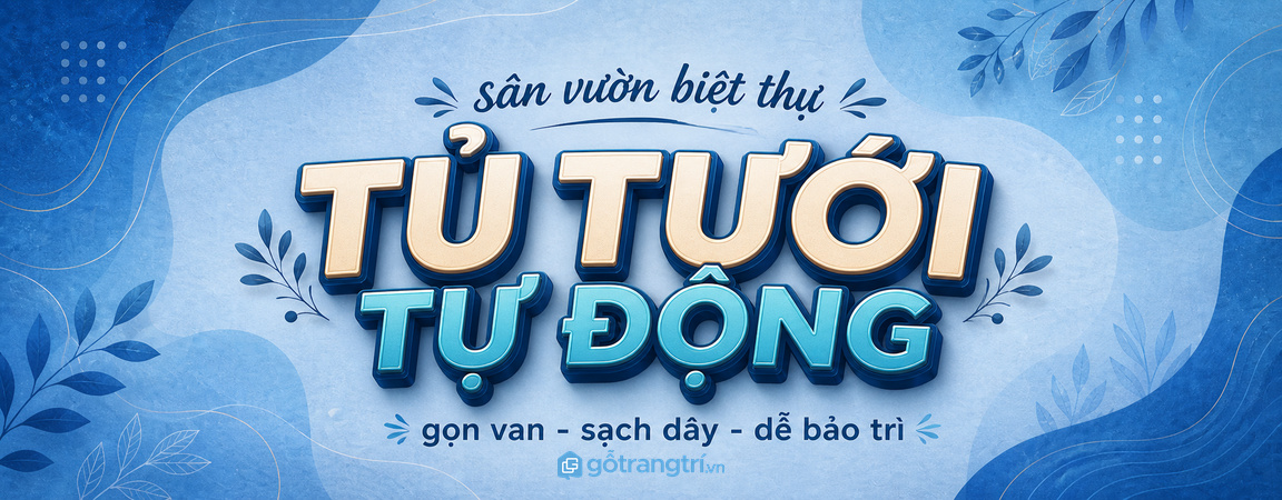 Tủ thiết bị tưới tự động sân vườn biệt thự: gọn van, sạch dây và dễ bảo trì