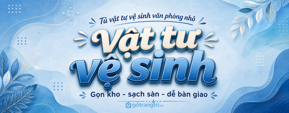 Tủ vật tư vệ sinh cho văn phòng nhỏ: gọn chổi lau, sạch kho và dễ bàn giao hơn