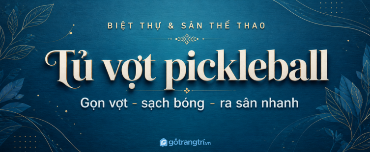 Tủ vợt pickleball sân thể thao biệt thự: gọn vợt, sạch bóng và ra sân nhanh