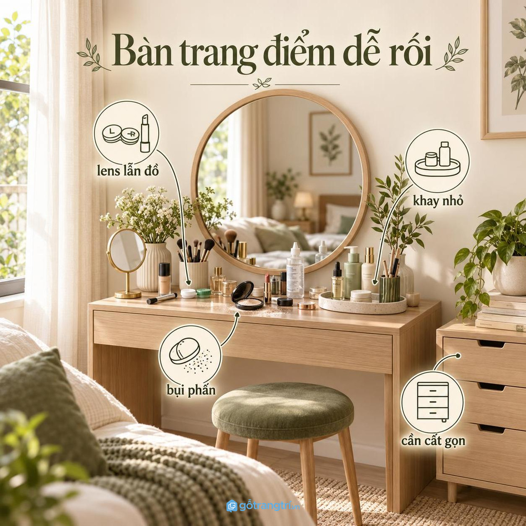 Tủ kính áp tròng đầu giường giúp lens dung dịch và khay rửa có chỗ cất khô sạch