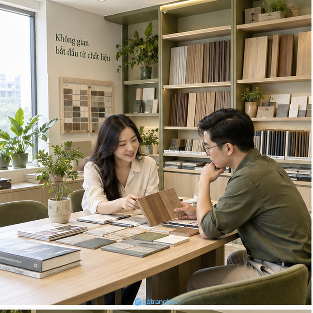 Tủ mẫu vật liệu cho văn phòng thiết kế nhỏ giúp mẫu gỗ mã màu catalogue và thẻ vật liệu có chỗ cất rõ