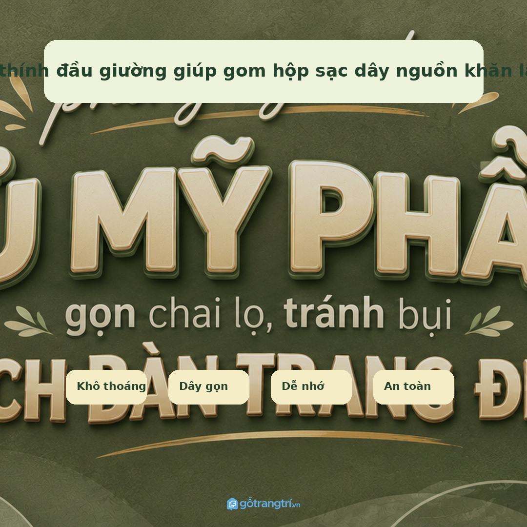 Tủ máy trợ thính đầu giường giúp gom hộp sạc dây nguồn khăn lau vào một điểm dễ nhớ