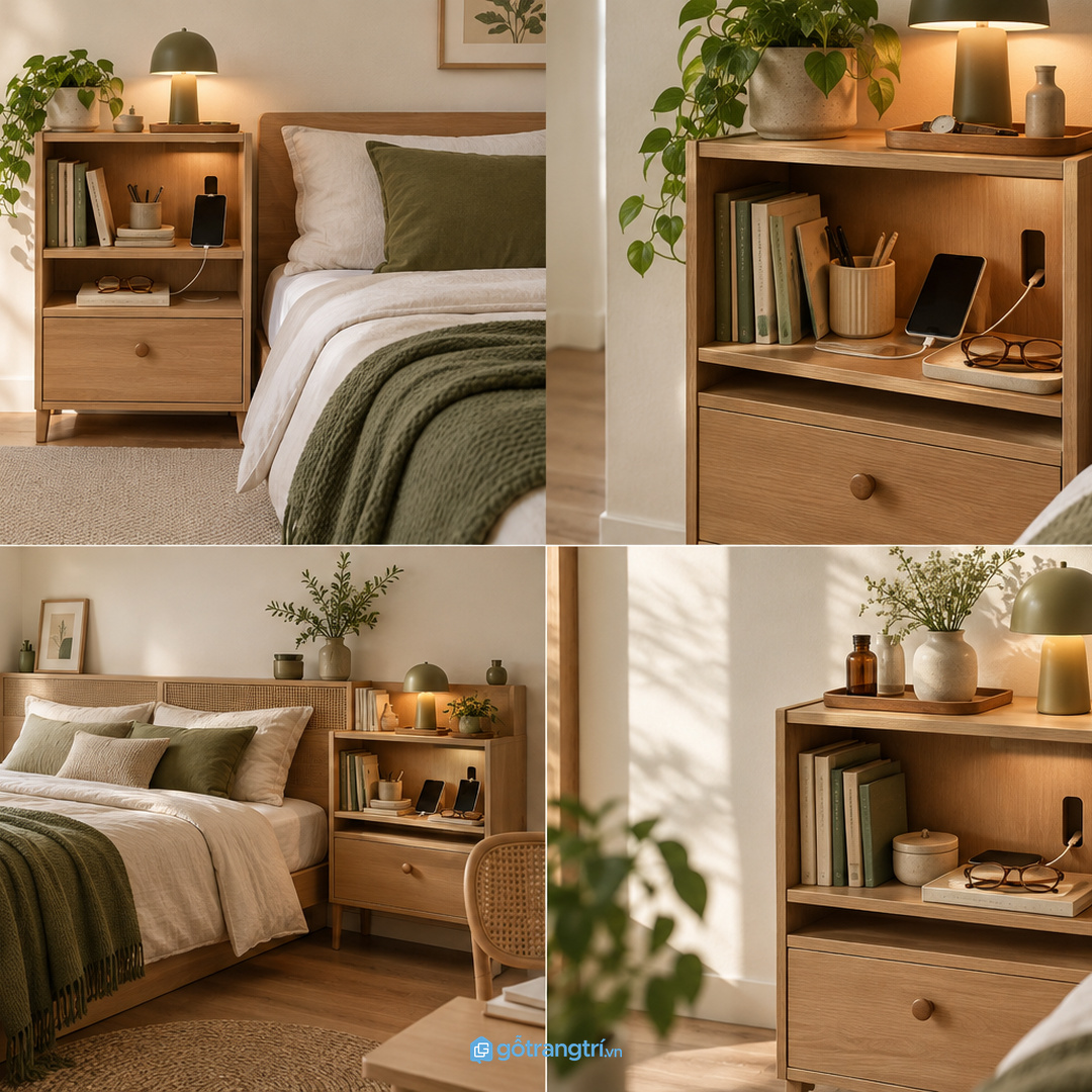 Sách đọc dở và dây sạc dễ làm tab đầu giường rối trước giờ ngủ