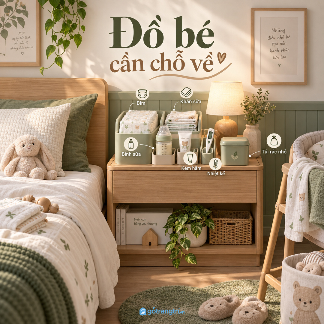 Đồ nhỏ của bé cần chỗ cất cố định để phòng ngủ không rối