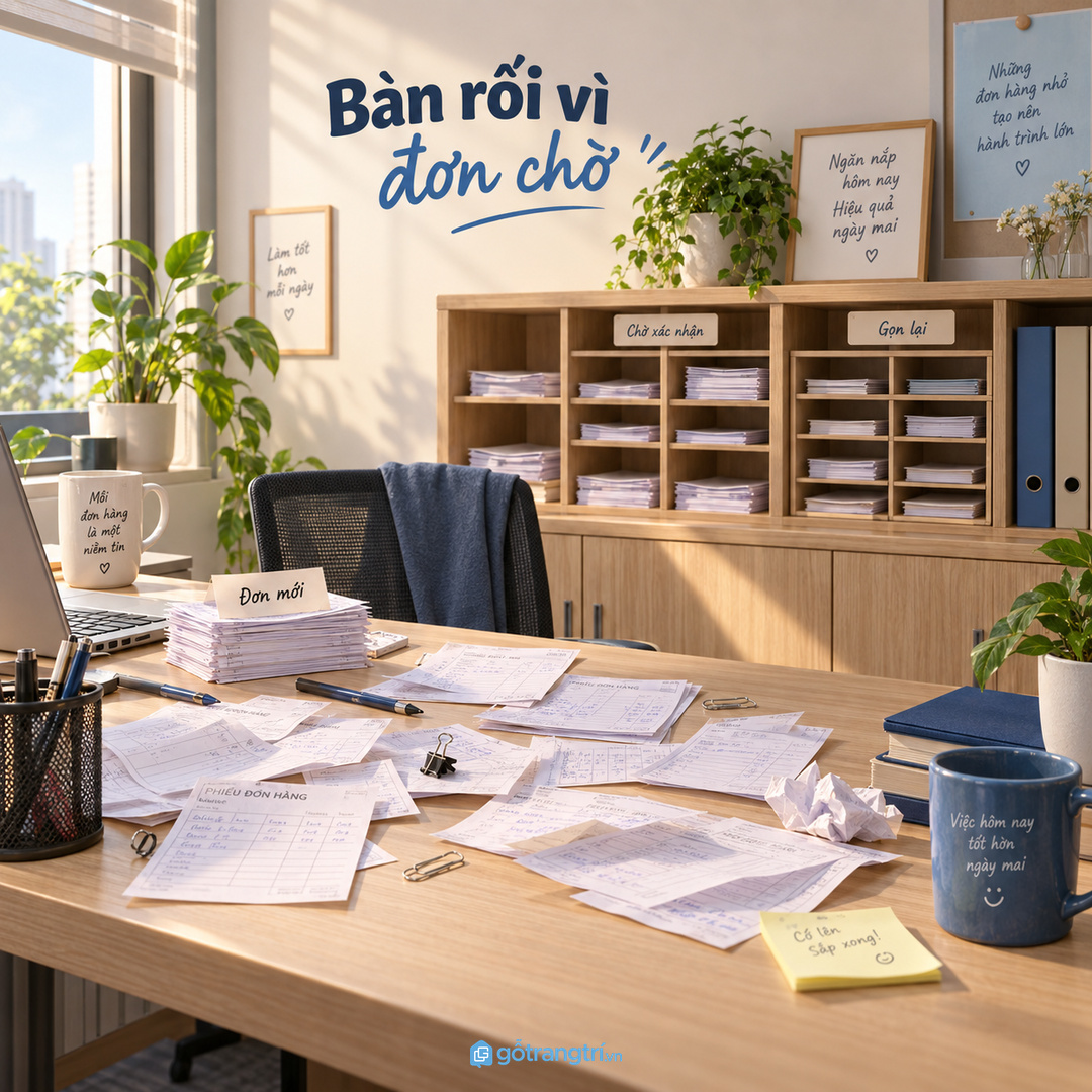Phiếu đơn để rải trên bàn khiến đơn chờ xử lý dễ thất lạc