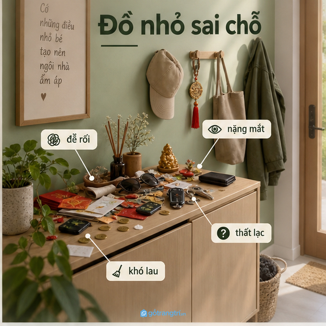 Đồng xu phong bao và vật phẩm nhỏ để sai chỗ làm lối vào nhanh rối