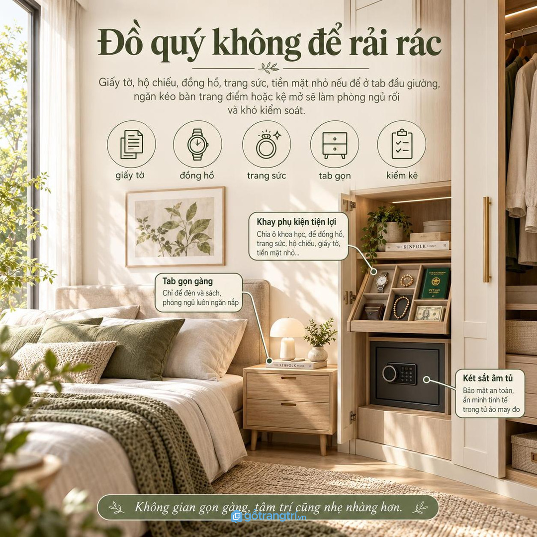 Tài sản nhỏ không nên để rải rác quanh phòng ngủ
