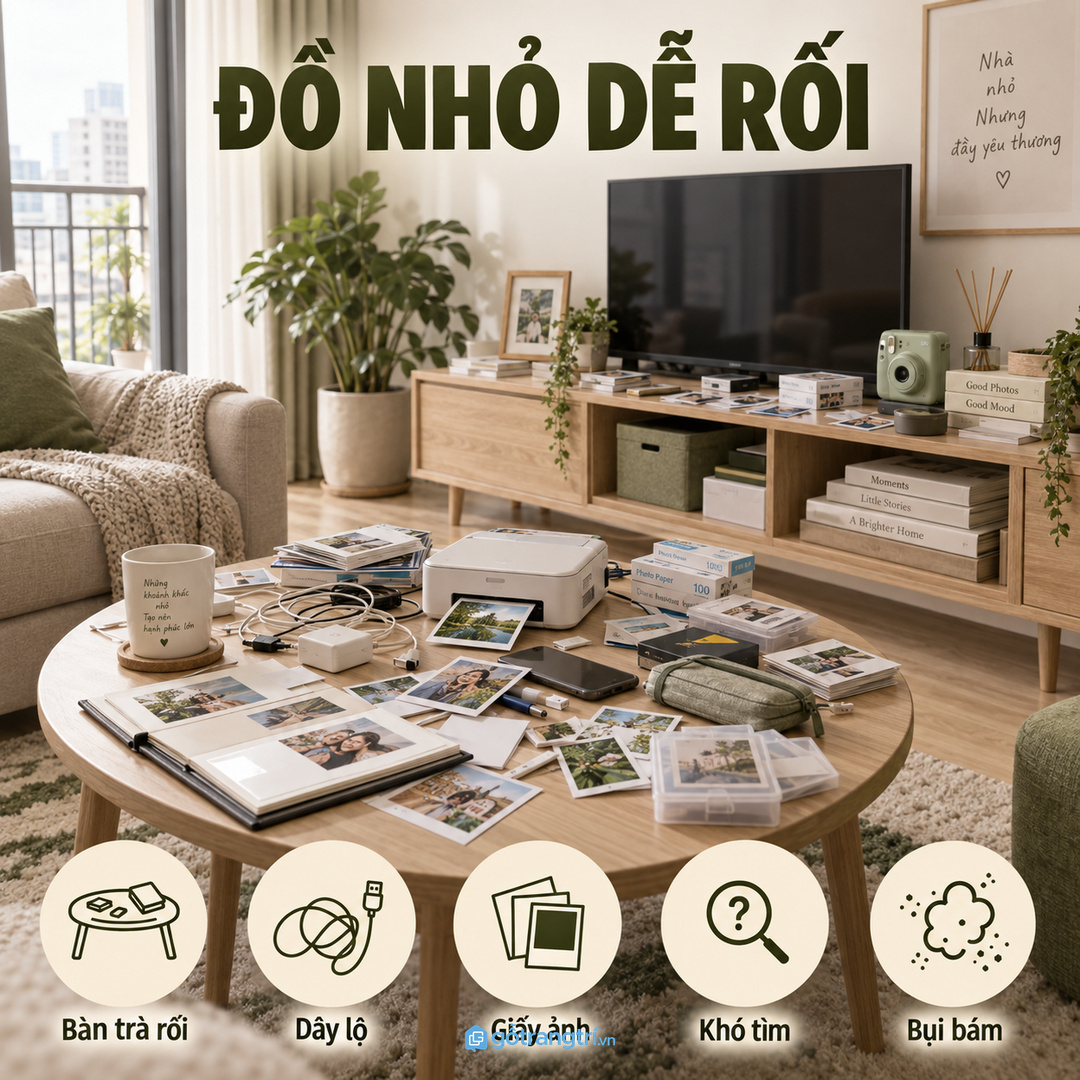 Đồ in ảnh nhỏ để rải trên bàn trà làm phòng khách nhanh rối