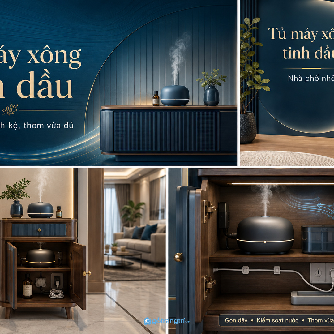 Máy xông để lộ dễ làm phòng khách rối dây và mất sang