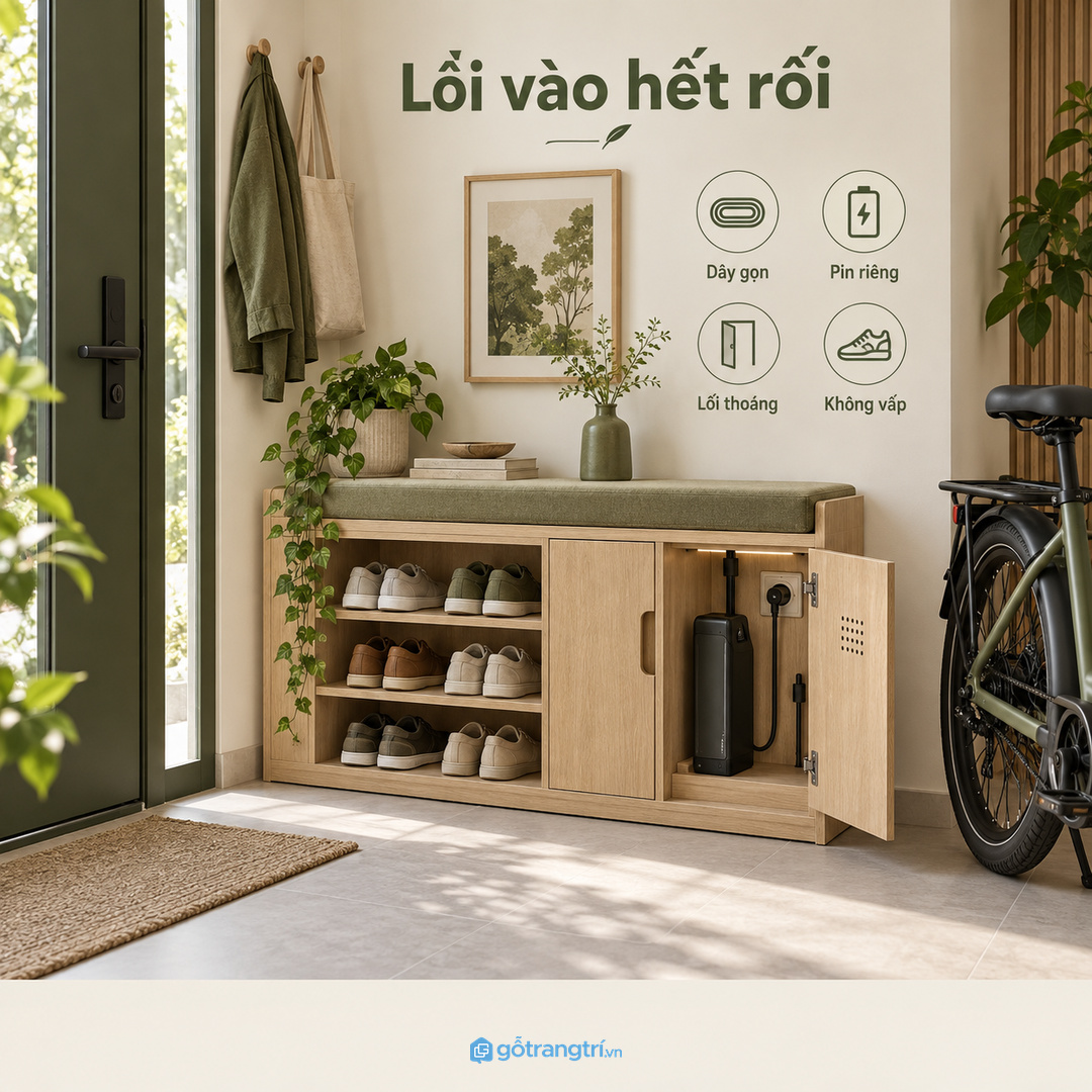 Dây sạc và pin để lộ dễ làm lối vào căn hộ nhanh rối