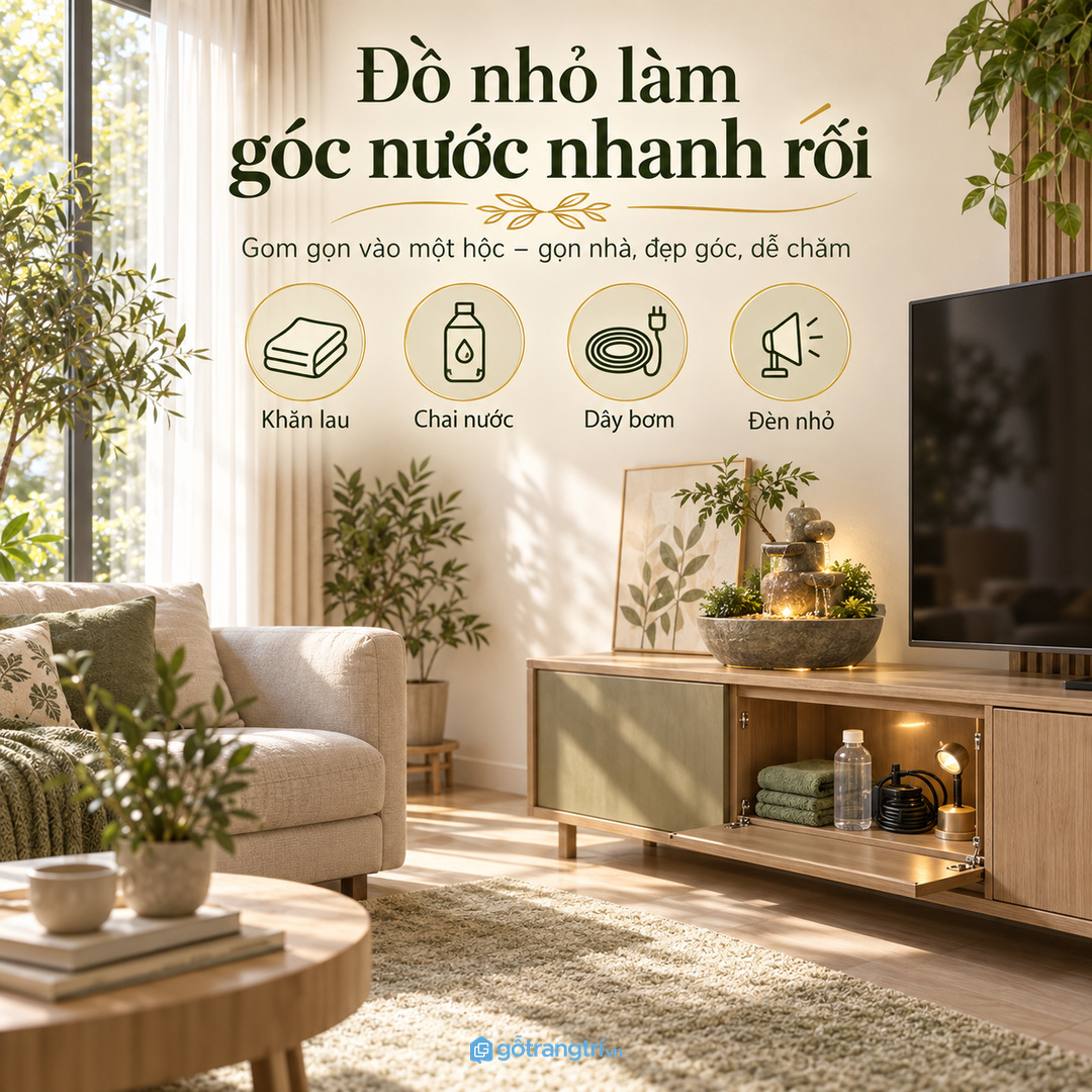 Đồ nhỏ quanh thác nước dễ làm góc tài lộc nhanh rối