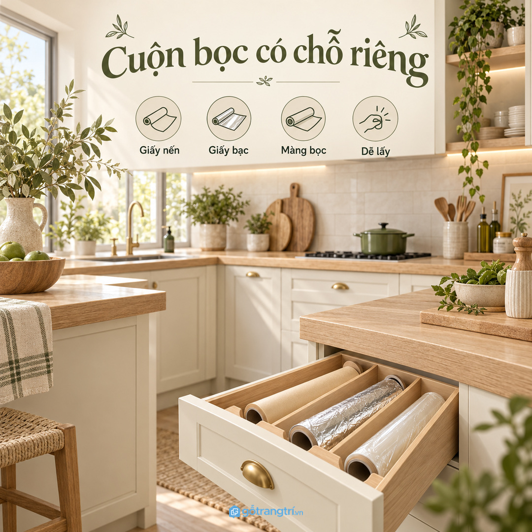 Chia giấy nến, giấy bạc và màng bọc theo nhiệm vụ