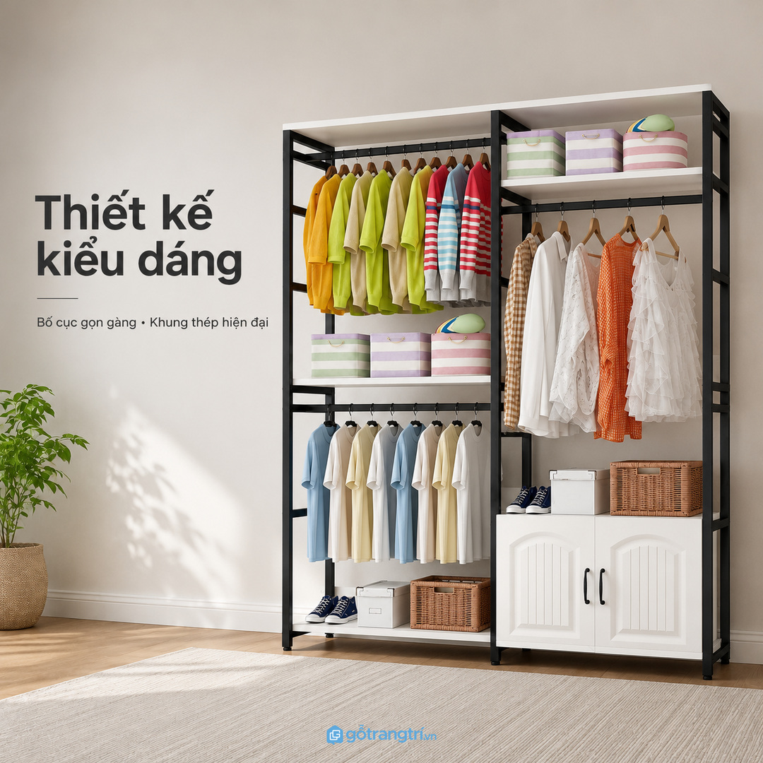 Nhiều khoang giúp phân nhóm áo mặc hằng ngày đồ gấp và phụ kiện nhỏ